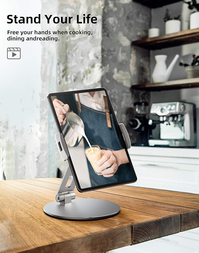 Stouchi Tablet Stand, 360°Tablet Swivel Base Holder, Adjustable Desk Mount Desk - Image 4