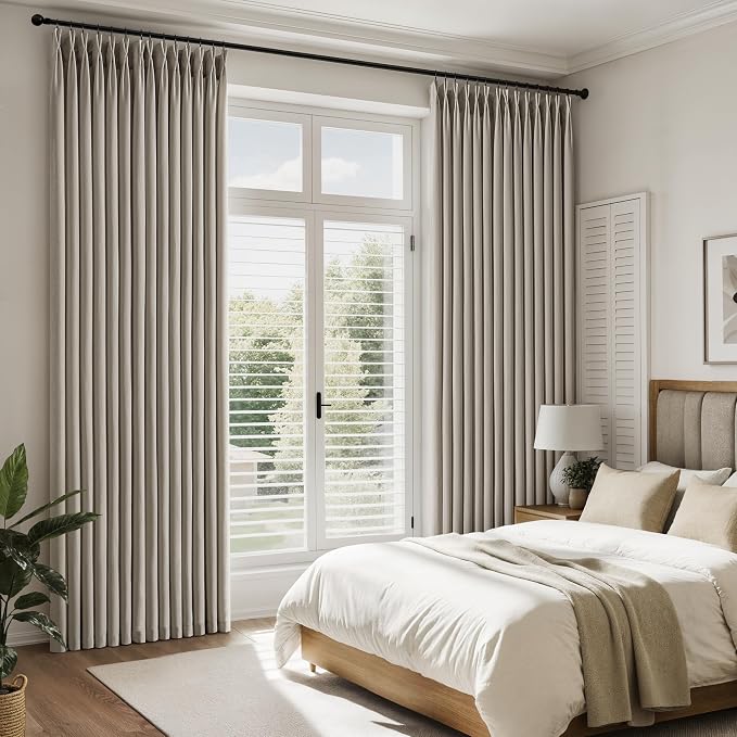 Memory Trained Pinch Pleated Curtains 108 Inches Long, Viral Linen Pinch Pleat - Image 7