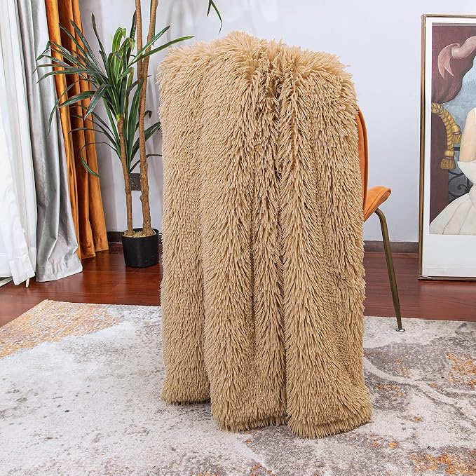 Tuddrom Decorative Extra Soft Faux Fur Blanket Twin Size, Solid Reversible - Image 4