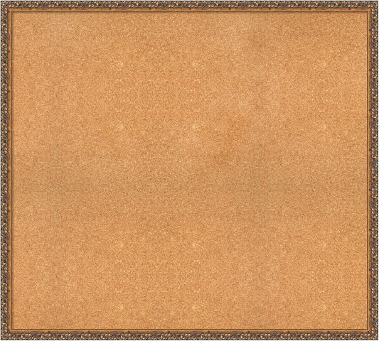 Amanti Art Natural Cork Board for Wall, 36x40 Vision Board with Bronze Frame, Oversize Corkboard Office Decor for Home Organization, Traditional Corkboard Pinboard to Display Items for Home