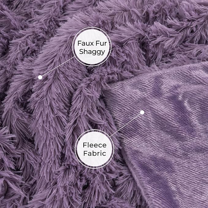 Tuddrom Decorative Extra Soft Fuzzy Faux Fur Throw Blanket 50" x 60", Solid - Image 6