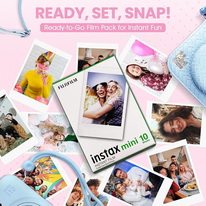 Fujifilm Instax Mini 12 Instant Camera Pastel Blue + Minimate Custom Designed - Image 5