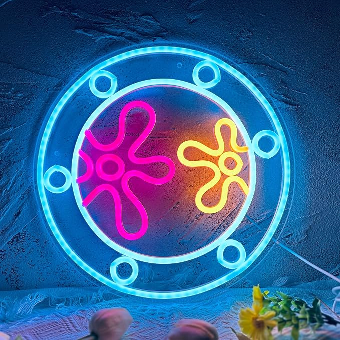 manimo Ocean World Porthole Neon Lights, LED Under Sea Porthole Neon Signs by Manimo