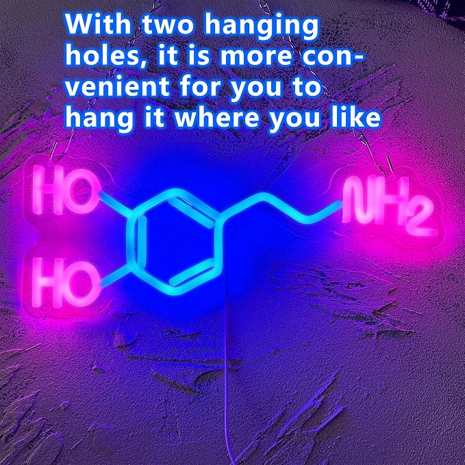 Dopamine Molecule Neon Sign Dimmable LED Light Up Wall Decor Science Chemistry - Image 5
