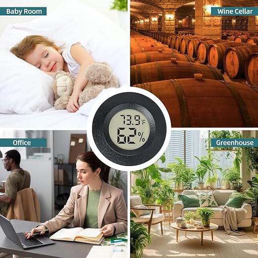 EWPJDK Mini Hygrometer Indoor Humidity Meter Hygrometer Thermometers 4 Pack - Image 6