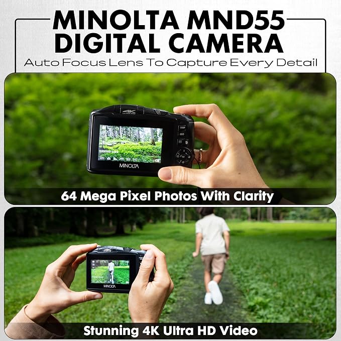 Minolta 64MP Digital Camera – 4K Ultra HD Video at 60FPS, 16x Digital Zoom - Image 3