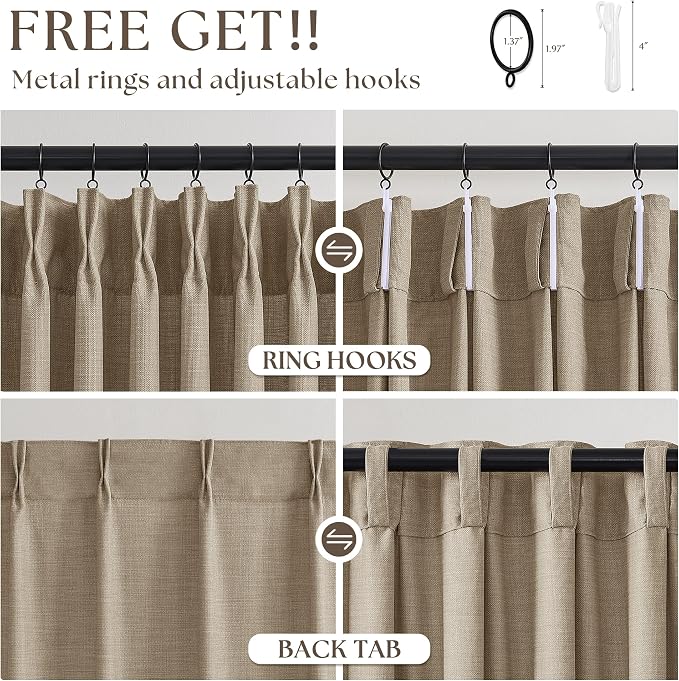 Memory Trained Pinch Pleated 126 Inch Extra Long Curtains - Image 4