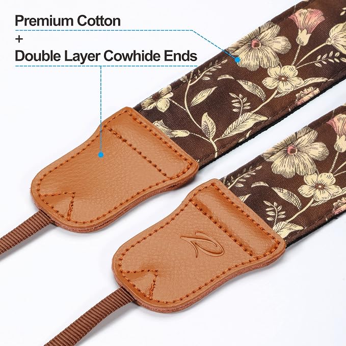 Padwa Lifestyle Japanese Brown Printed Floral Camera Strap - Image 2