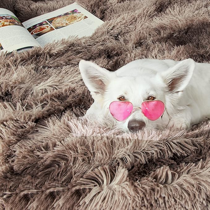 Tuddrom Decorative Extra Soft Faux Fur Throw Blanket, Solid Reversible Fuzzy - Image 6
