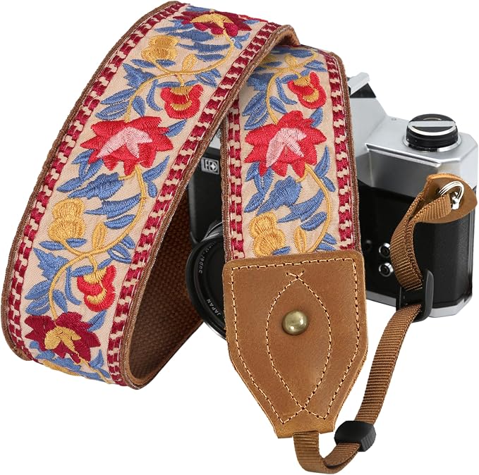 Padwa Lifestyle 2" Wide Classic Crazy Horse Art Cowhide Head Cotton Camera by PadwaLifestyleCameraStrap