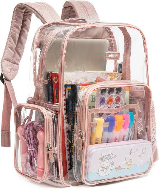 J.CARP Clear Bag Heavy Duty Backpack Durable Transparent See Through Bag by JCARP