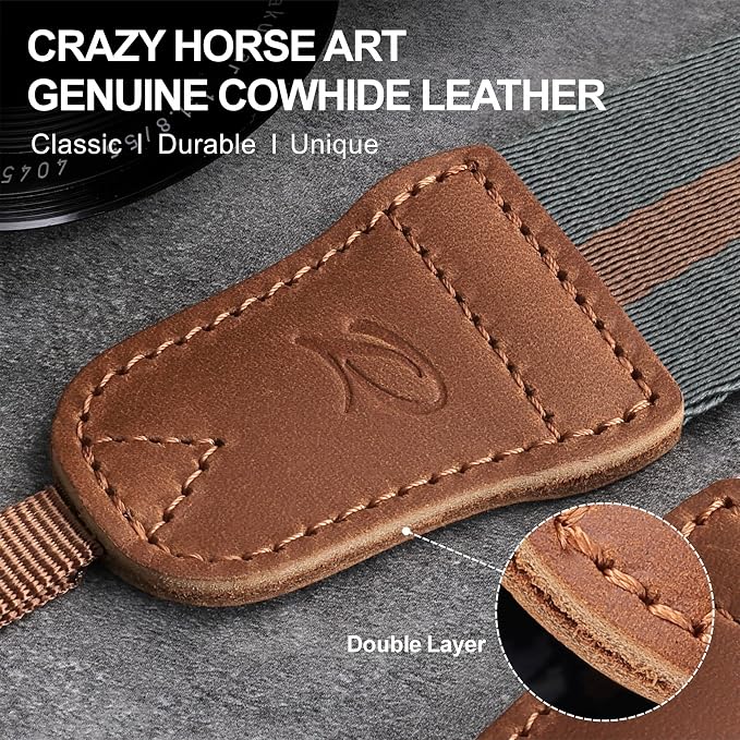 Padwa Lifestyle Green Brown Stripes Camera Strap - Image 2