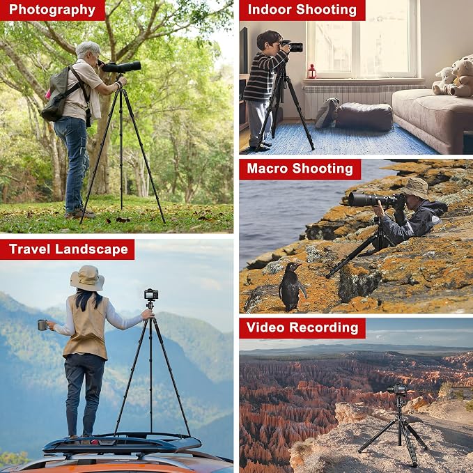 JOILCAN Tripod for Camera, 83 inches DSLR Tripods & Monopods, Heavy Duty Travel - Image 5