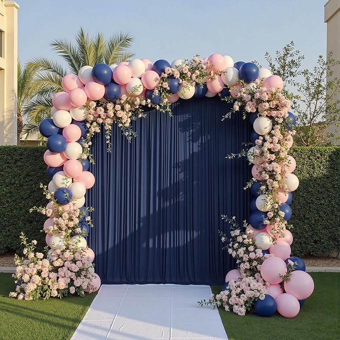 12ft x 10ft Navy Blue Backdrop Curtains - Image 9