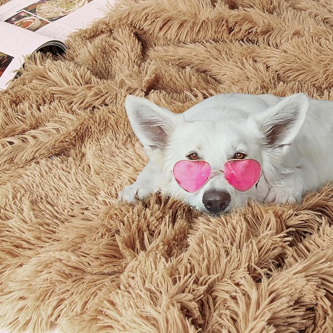 Tuddrom Decorative Extra Soft Faux Fur Blanket Twin Size, Solid Reversible - Image 5