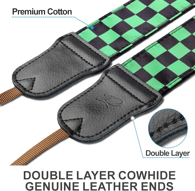 Padwa Lifestyle Green Black Plaid Camera Strap - Image 2