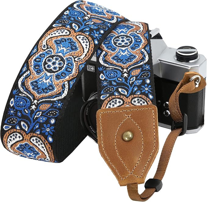 Padwa Lifestyle 2" Wide Classic Crazy Horse Art Cowhide Head Cotton Camera by PadwaLifestyleCameraStrap