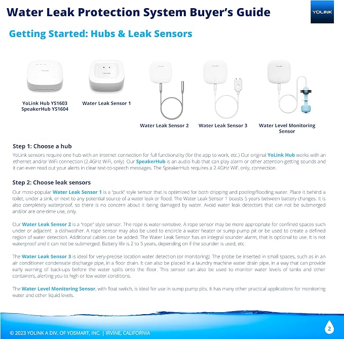 YoLink Water Leak Sensor 3-Pack, LoRa Up to 1/4 Mile Open-Air Range Smart Water - Image 4