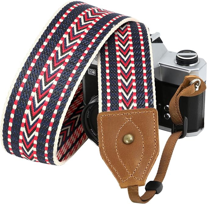 Padwa Lifestyle 2" Wide Classic Crazy Horse Art Cowhide Head Cotton Camera by PadwaLifestyleCameraStrap