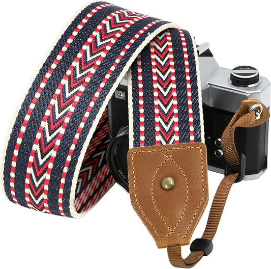 Padwa Lifestyle 2" Wide Classic Crazy Horse Art Cowhide Head Cotton Camera by PadwaLifestyleCameraStrap