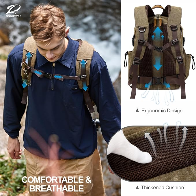 Padwa Lifestyle Khaki Camera Backpack - Image 5