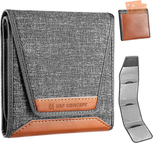 K&F CONCEPT Lens Filter Pouch, Lens Filter Case 3 Pocket Professional by KFCONCEPT