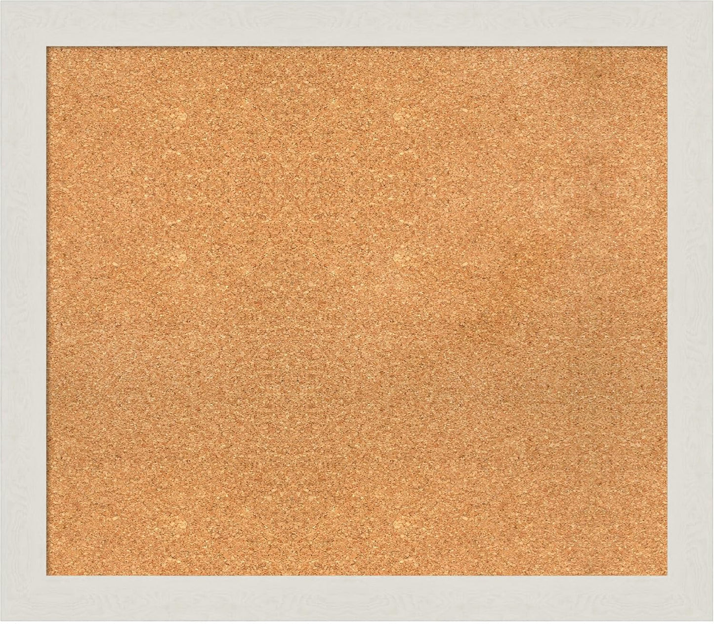 Amanti Art Natural Cork Board for Wall, 27x31 Vision Board with White Frame, Large Corkboard Office Decor for Home Organization, Country Rustic Corkboard Pinboard to Display Items for Home