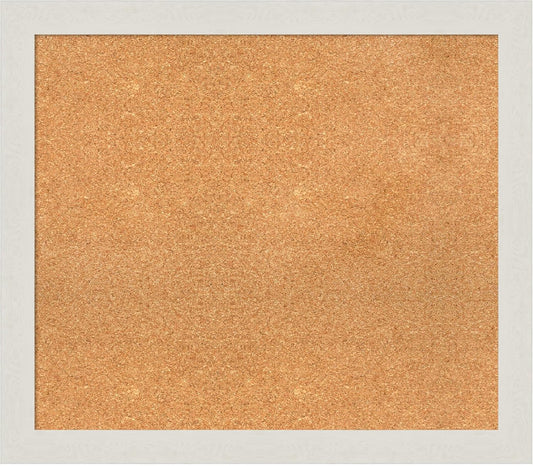 Amanti Art Natural Cork Board for Wall, 27x31 Vision Board with White Frame, Large Corkboard Office Decor for Home Organization, Country Rustic Corkboard Pinboard to Display Items for Home
