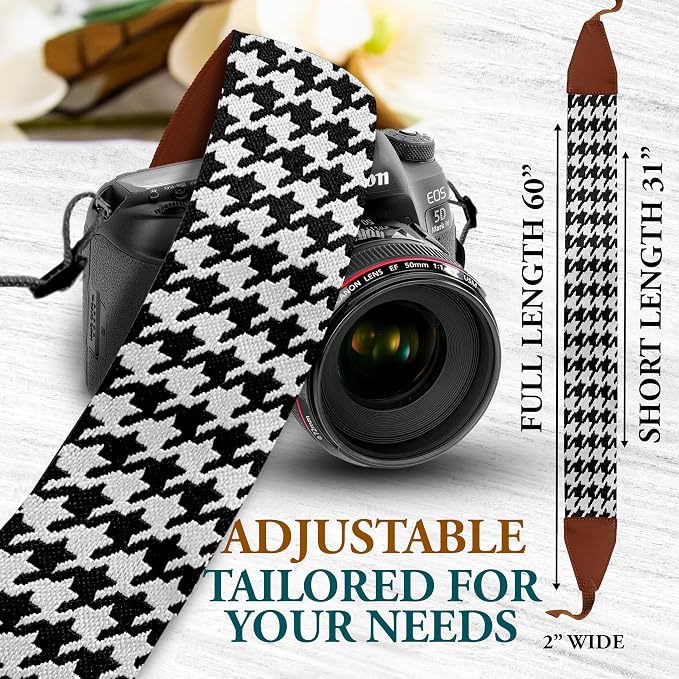 Art Tribute Custom Black White Sketch Camera Strap - Image 6