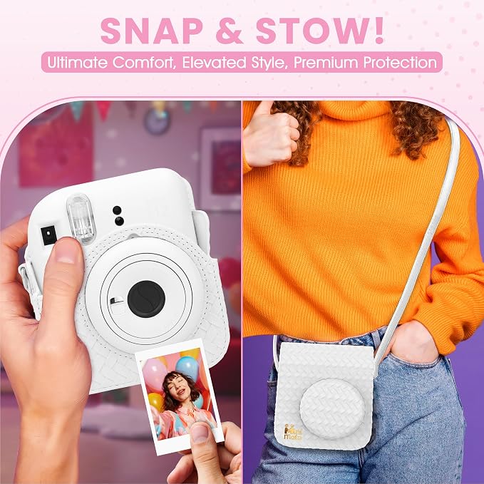 Fujifilm Instax Mini 12 Instant Camera Clay White + Minimate Custom Designed - Image 4