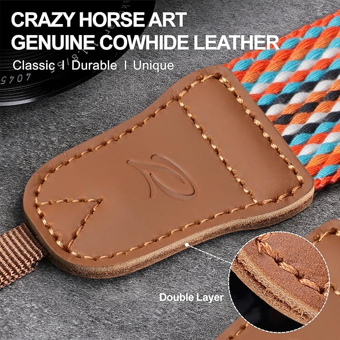 Padwa Lifestyle Striped Orange Camera Strap - Image 3