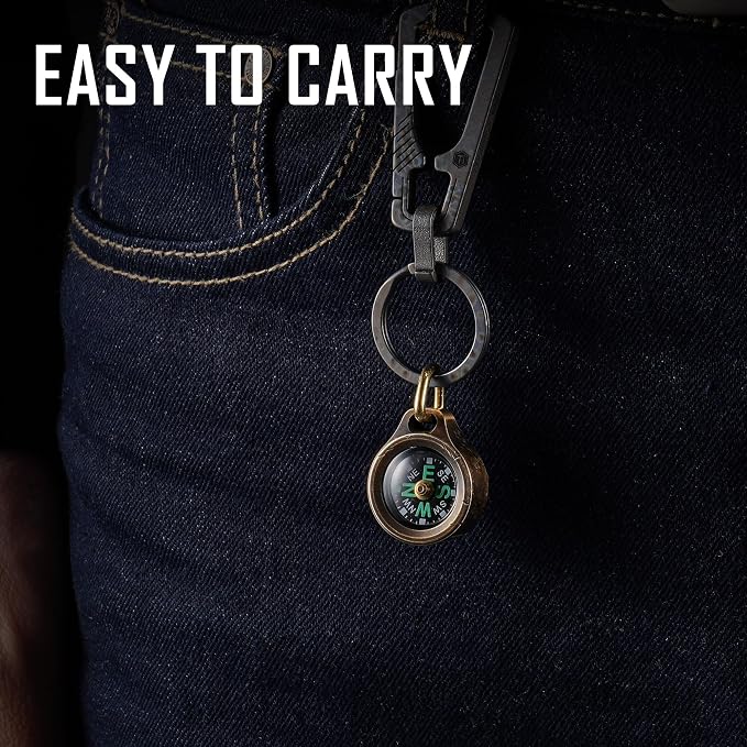 MecArmy Mini Titanium/Brass Compass, Waterproof IPX5 Pocket Compass - Image 7
