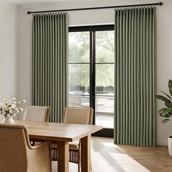 Memory Trained Pinch Pleated Curtains 90 Inches Long, Linen Pinch Pleat Sheer - Image 5