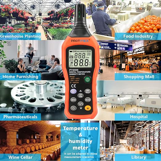 Protmex PT6508 Temperature Humidity Meter, Digital Thermometer Hygrometer - Image 8