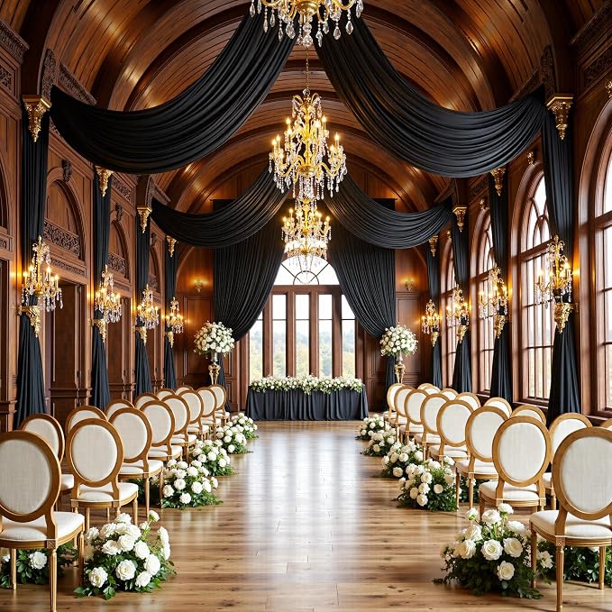 20ft x 15ft Black Backdrop Curtains - Image 5