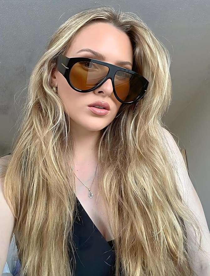 Oversized Retro Aviator Sunglasses - Image 3