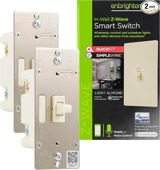 Enbrighten Almond Z-Wave Plus Smart Light Switch by Enbrighten