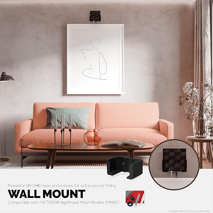 Screwless Wall Mount for Netgear Nighthawk MK62 Router, Strong VHB Adhesive - Image 4
