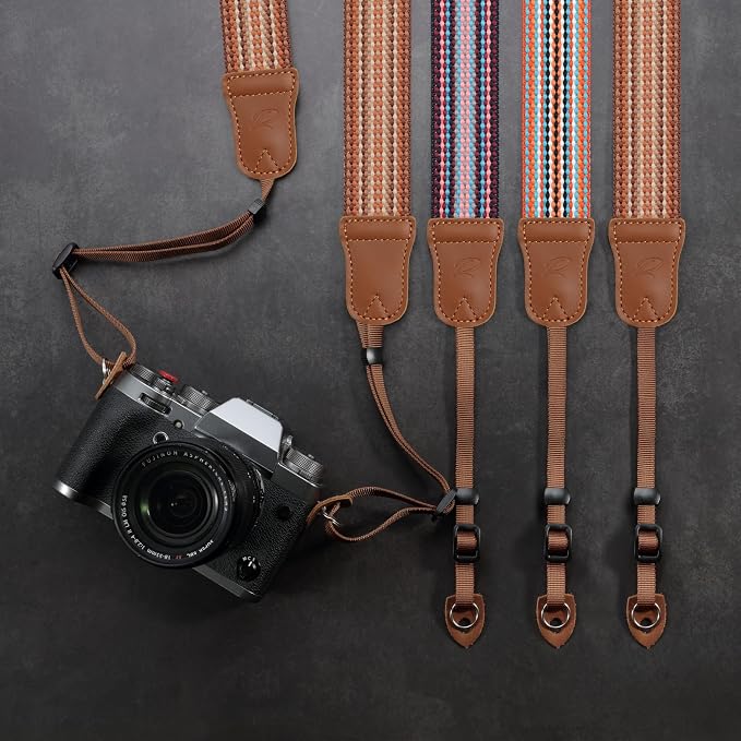 Padwa Lifestyle Striped Orange Camera Strap - Image 8