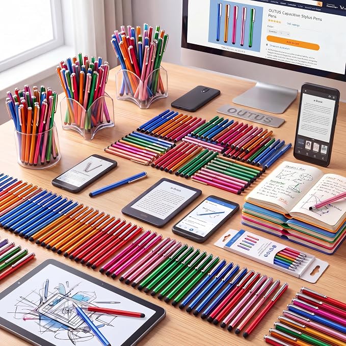 Outus 130 Pcs Stylus Pens Bulk for Touchscreens, Universal Capacitive Stylus - Image 8