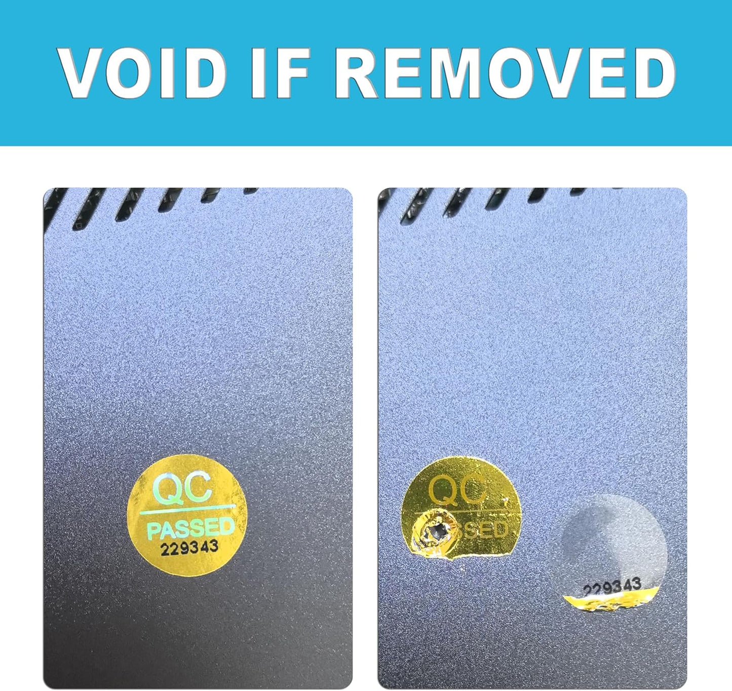 2300pcs 0.39 inch QC Passed Tamper Proof Stickers Silver High Security Tamper Evident Warranty Void Hologram Labels w/Unique Sequential Serial Numbering