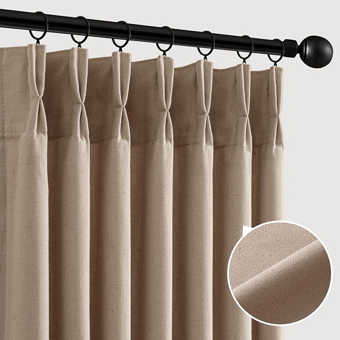 Memory Trained Pinch Pleated Curtains 90 Inches Long, Viral Linen Pinch Pleat - Image 7