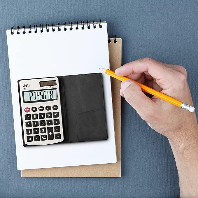 Calculator, Deli Standard Function Basic Calculators, Solar Battery Dual Power - Image 2