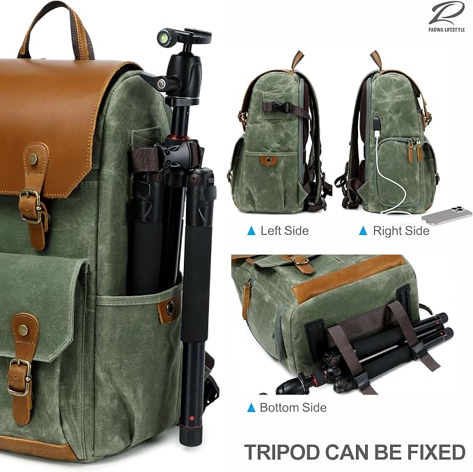 Padwa Lifestyle Green Camera Backpack - Image 8