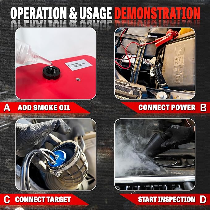 Smoke Machine Automotive Built-in Air Pump, 12V DC Smoke Leak Detector - Image 3