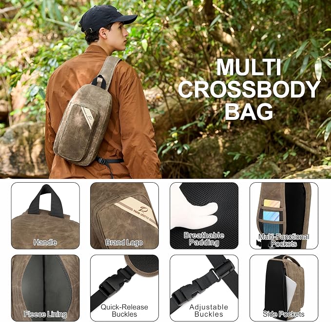 Padwa Lifestyle Dark Brown Crossbody Camera Bag - Image 6