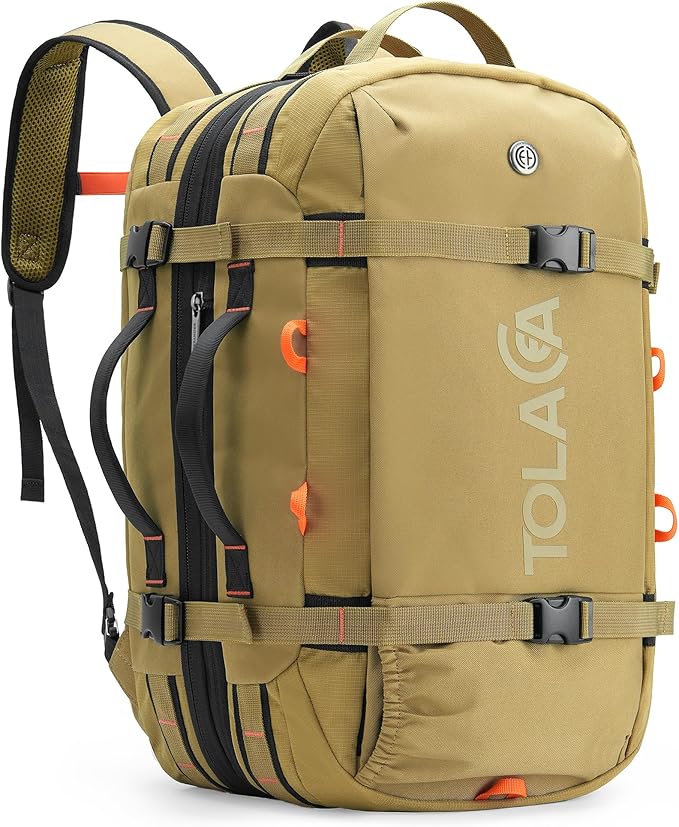 Tolaccea Travel Backpack for Men Women, 40L-50L Carry On Backpack by Tolaccea