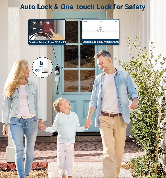 Veise VE06 Smart Deadbolt with App Control, Keyless Entry Smart Lock - Image 5