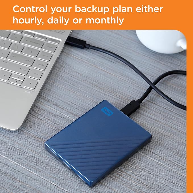 WD 6TB My Passport Ultra Blue, Portable External Hard Drive, Backup Software - Image 4