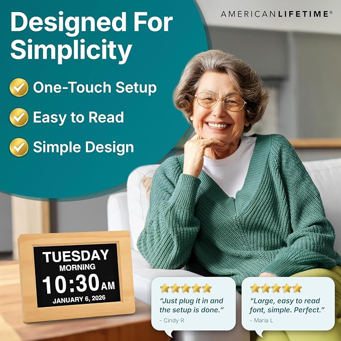 American Lifetime New 2026 Dementia Clock Large Digital Clock - Image 4